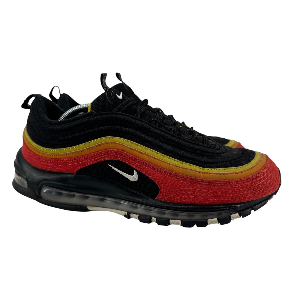 Nike Air Max 97 Sneakers Mens Size 11 Black Red Yellow CT4525-001 Running Shoes